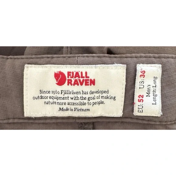 Fjallraven Pants High Coast Hike Trousers Men 36 x 32 Green Khaki Mountain Gorp